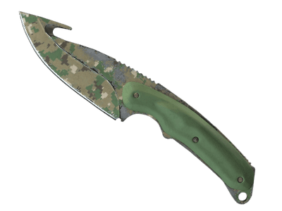 Нож с лезвием-крюком - Пиксельный камуфляж «Лес» - 144x108