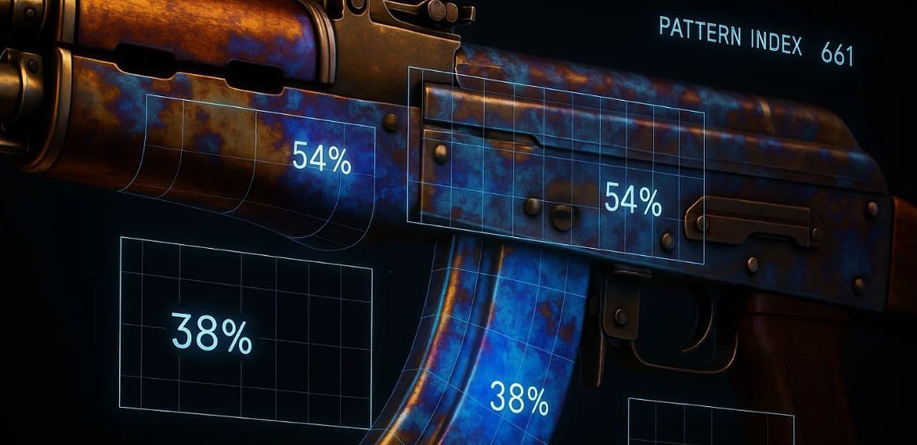 Синие алмазы CS2: Как определить ценность паттерна на скинах Case Hardened